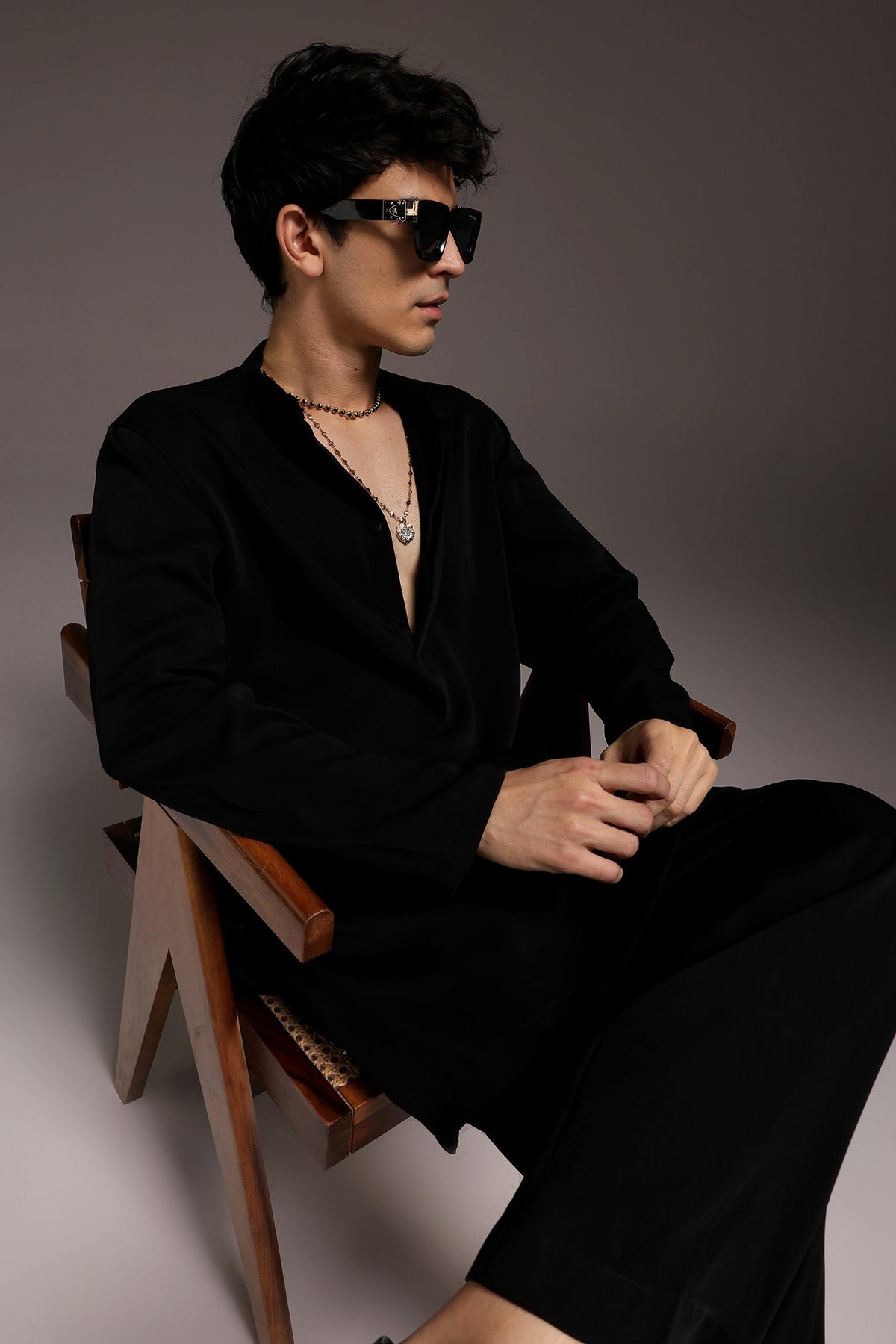 Black Designer Kurta Set