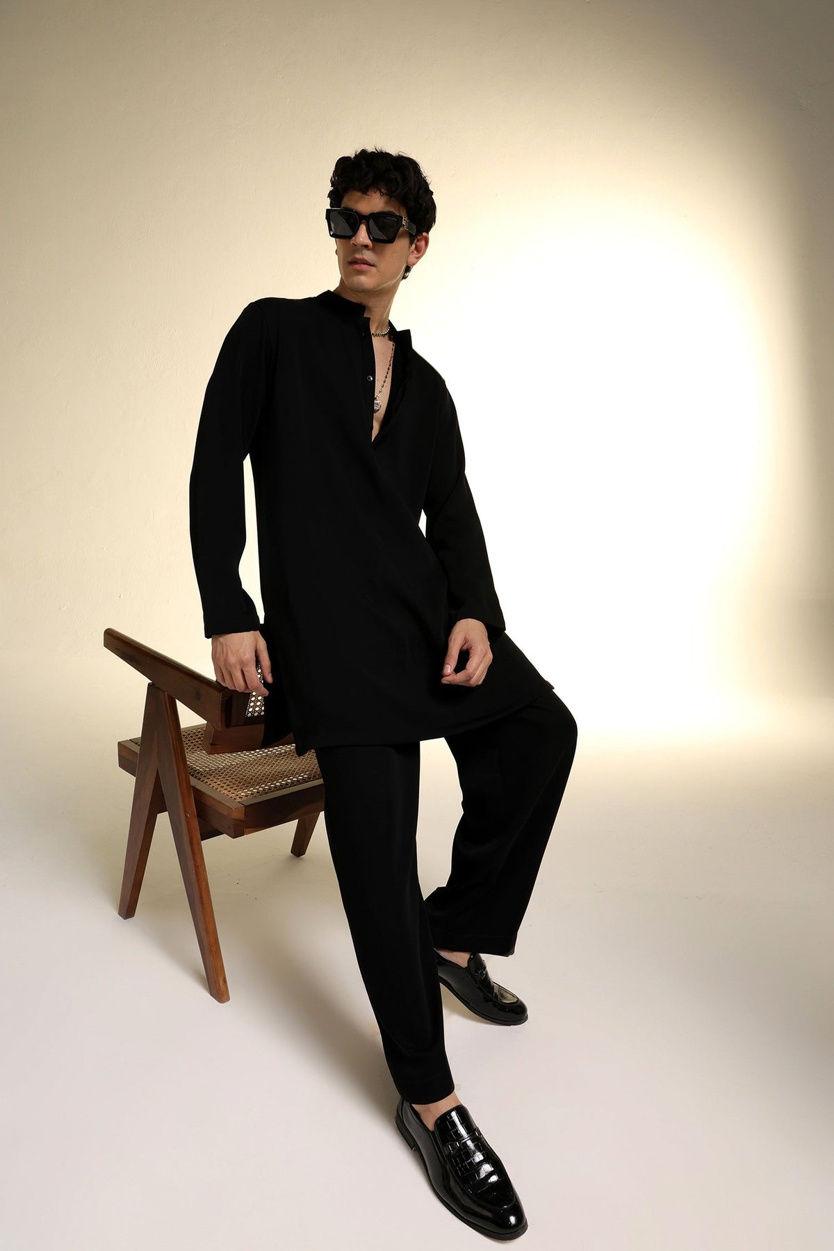 Black Designer Kurta Set