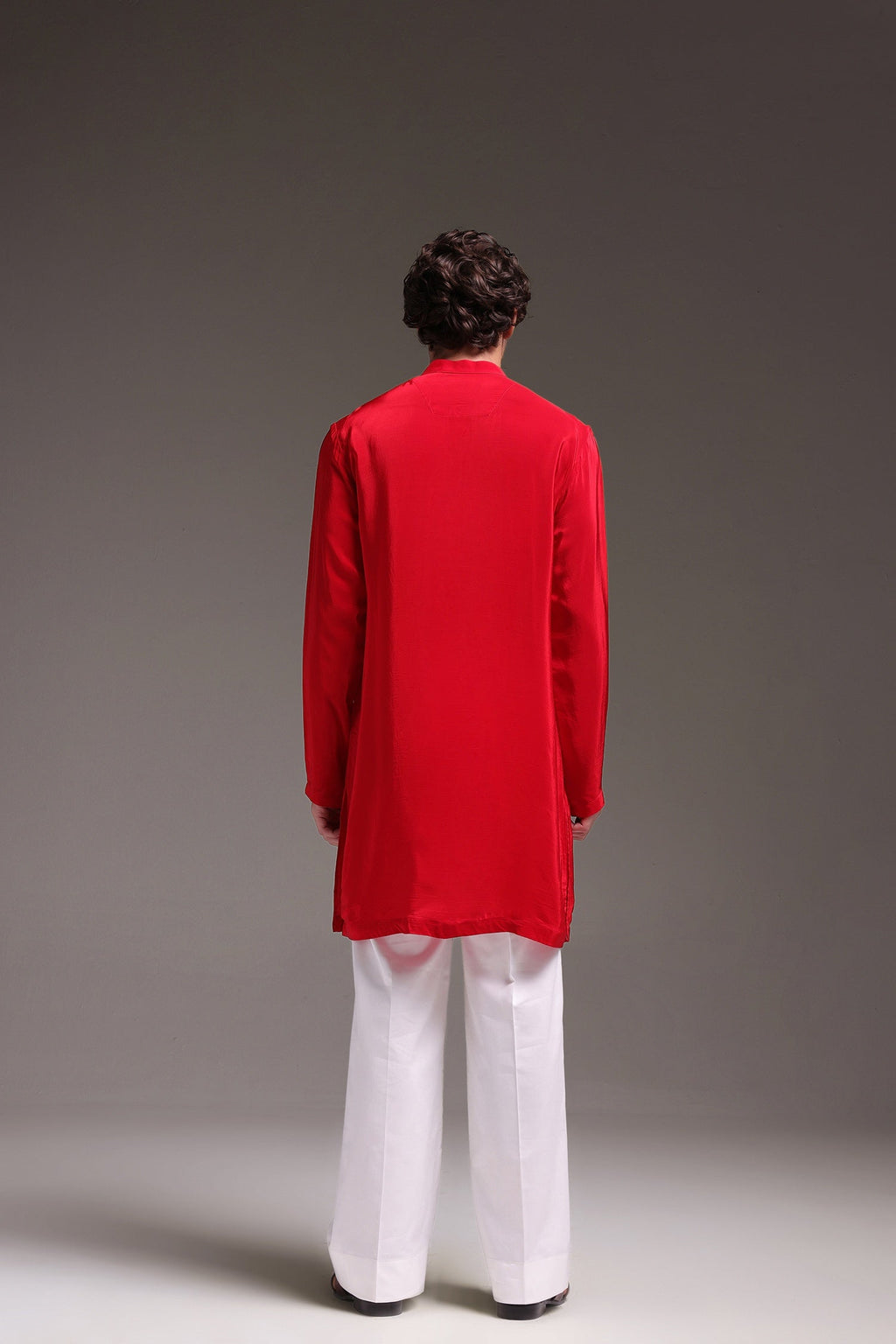 Preen(Parrot) - Hand Embroidered Designer Kurta - Red