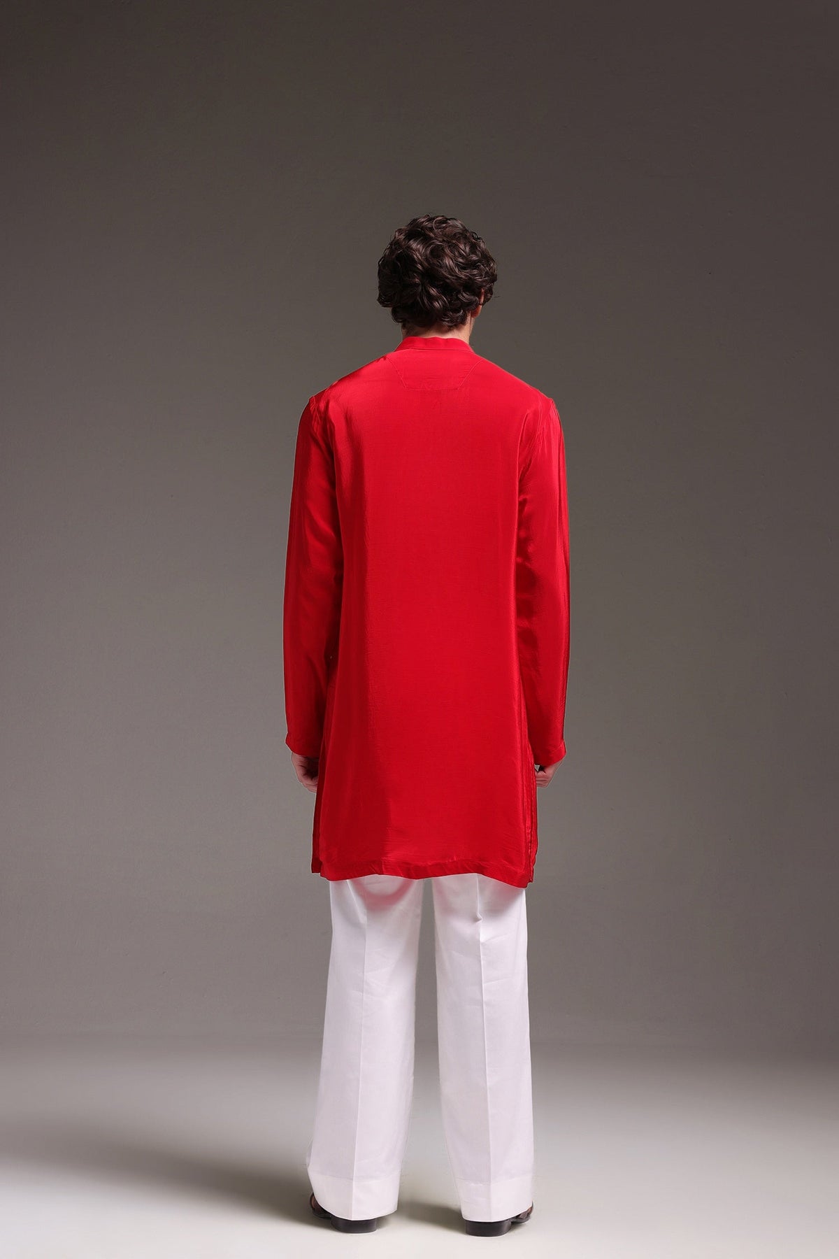 Preen(Parrot) - Hand Embroidered Designer Kurta - Red
