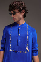 Wade - Hand Embroidered Designer Kurta - Royal Blue