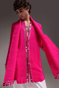 Radiate(Mirror Work) - Hand Embroidered Designer Kurta - Hot Pink