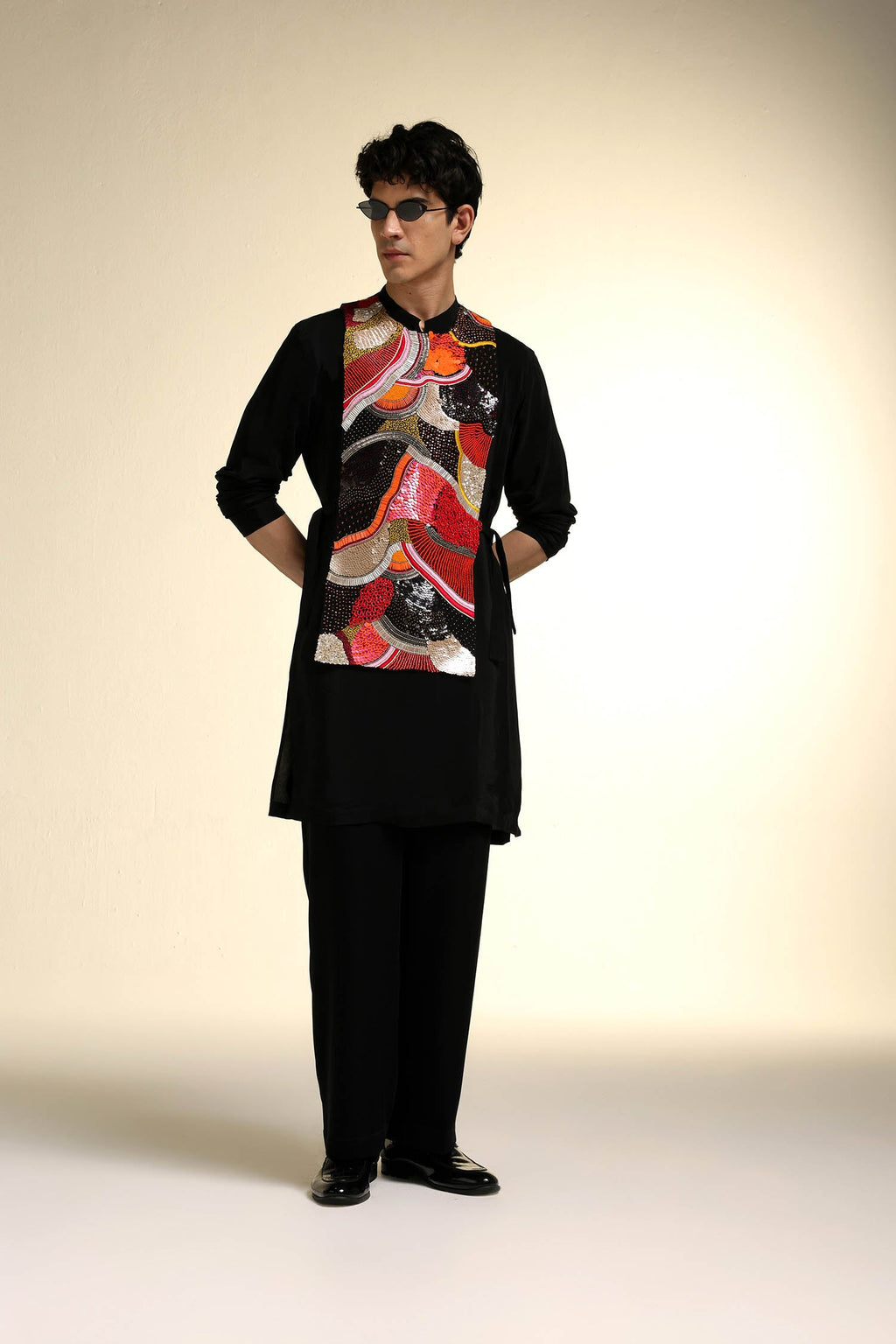 Obsidian - Hand Embroidered Designer Bib - Black
