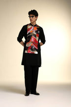 Obsidian - Hand Embroidered Designer Bib - Black