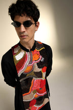 Obsidian - Hand Embroidered Designer Bib - Black