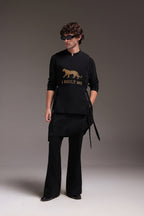 I Built Me - Hand Embroidered Designer Bib - Black