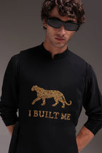 I Built Me - Hand Embroidered Designer Bib - Black