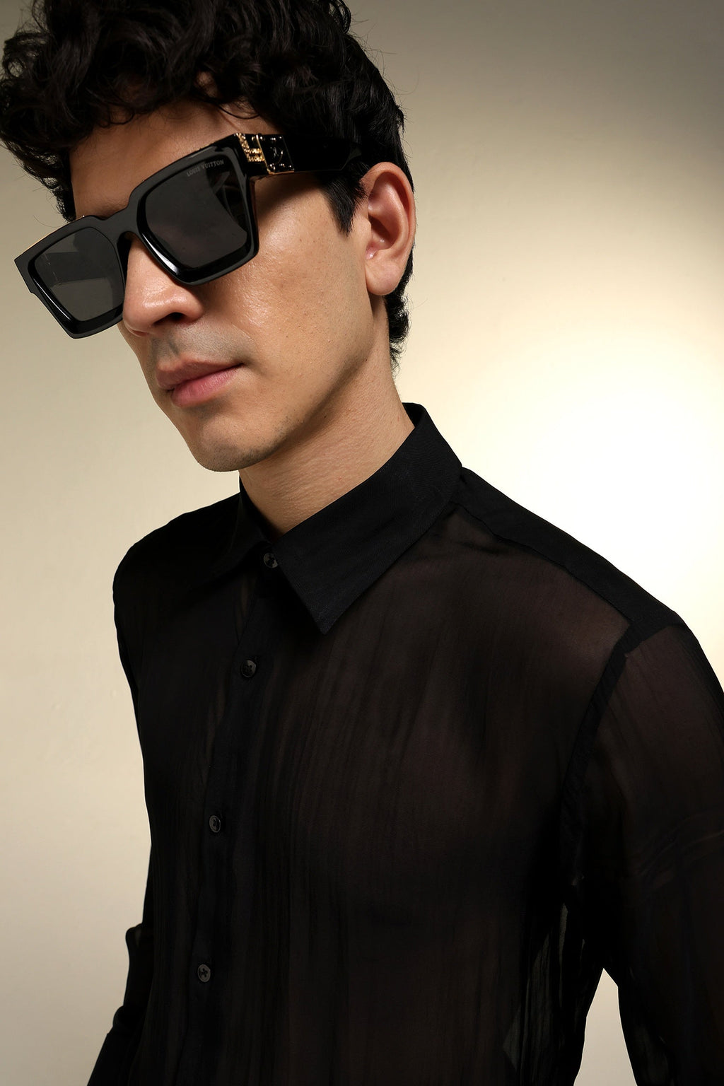Organza Designer Shirt - Black