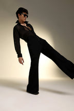 Organza Designer Shirt - Black
