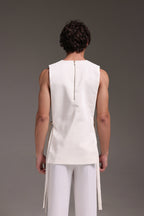 Sakura(Japanese) - Hand Embroidered Designer Bib - Ivory