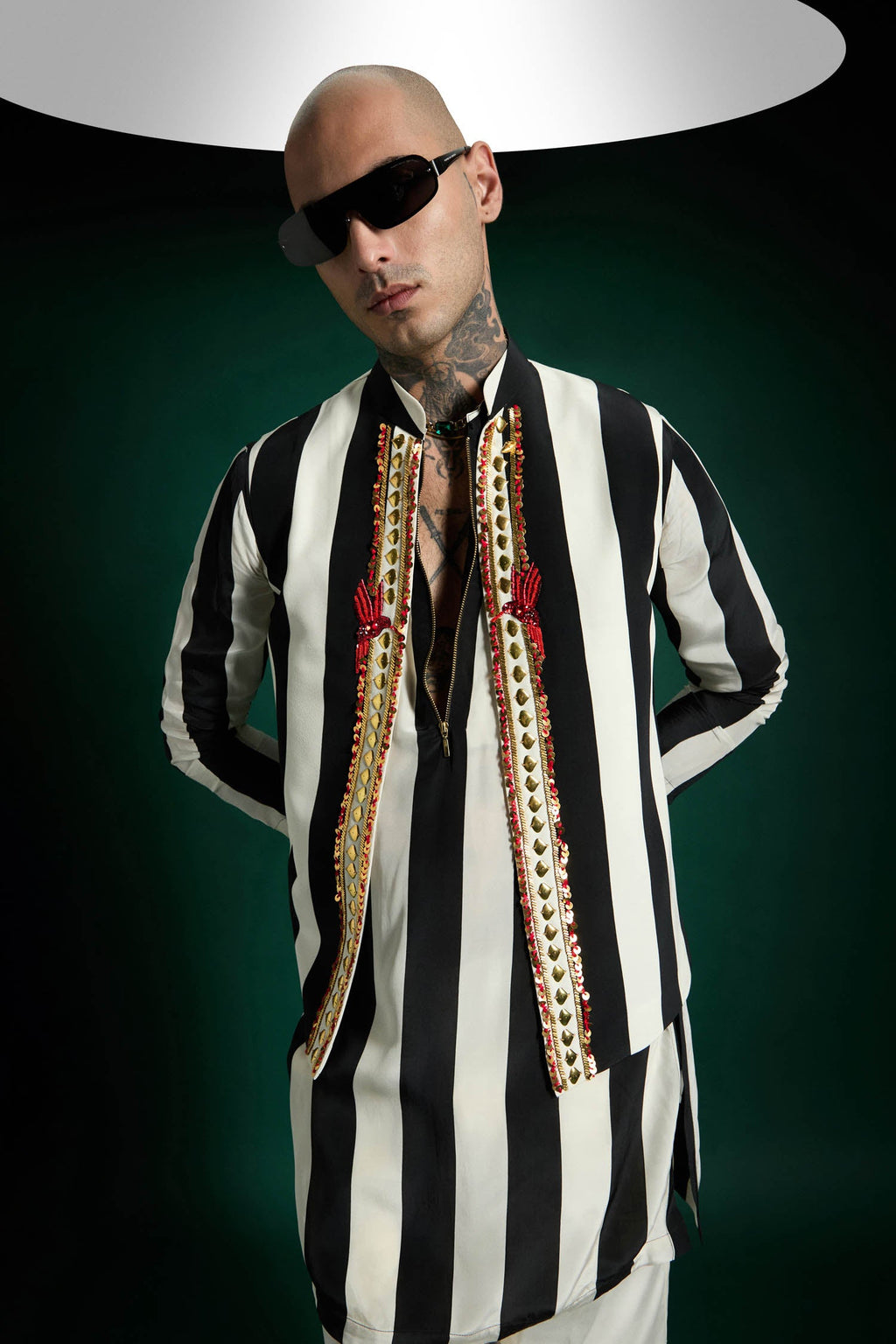 Regalia- Hand Embroidered Designer Bundi Kurta