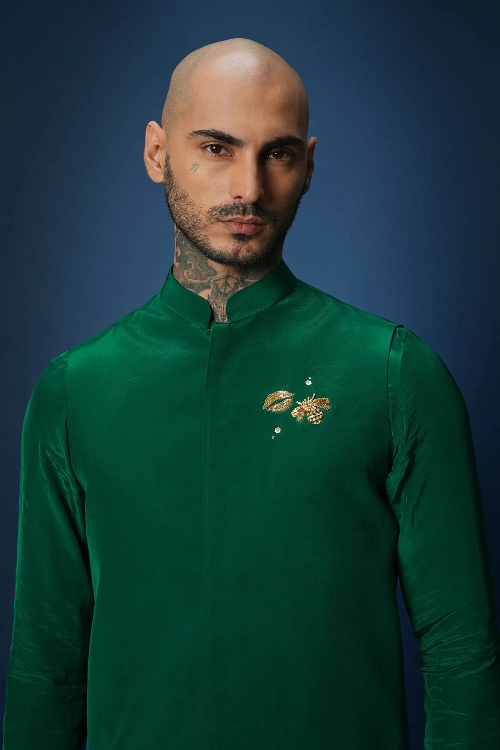 Bride Squad Hand Embroidered Bundi Set - Green