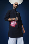 Solstice Hand Embroidered Bundi Set - Navy