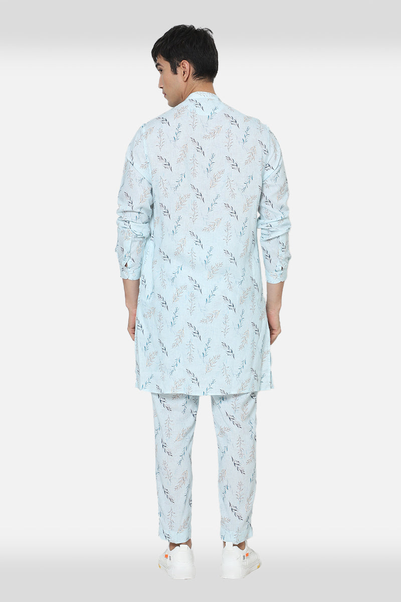 Sky Blue Printed Kurta Set
