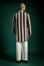 Crest Hand Embroidered Designer Kurta - Wine