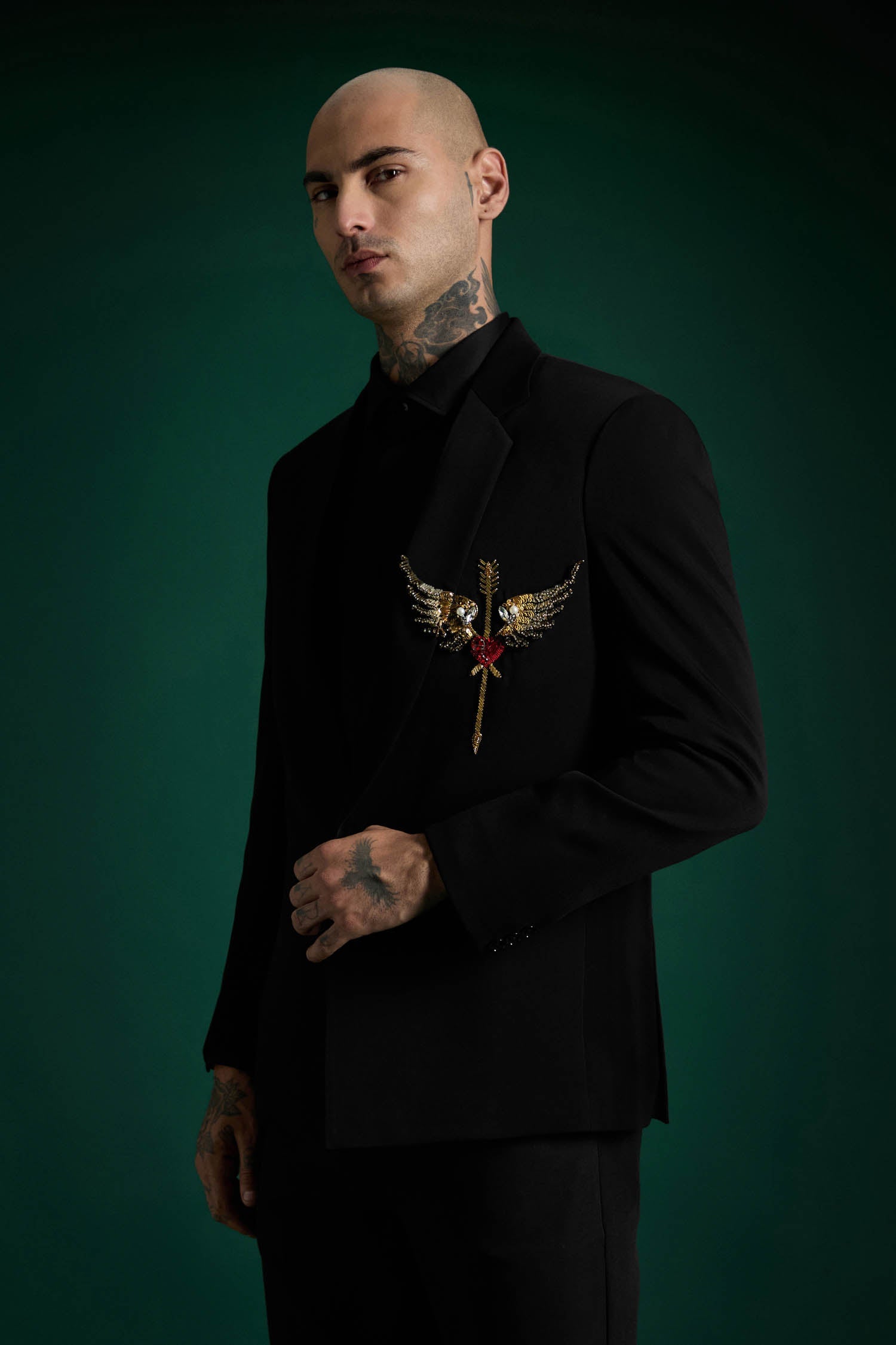 Heart Wing- Hand Embroidered Designer Tuxedo