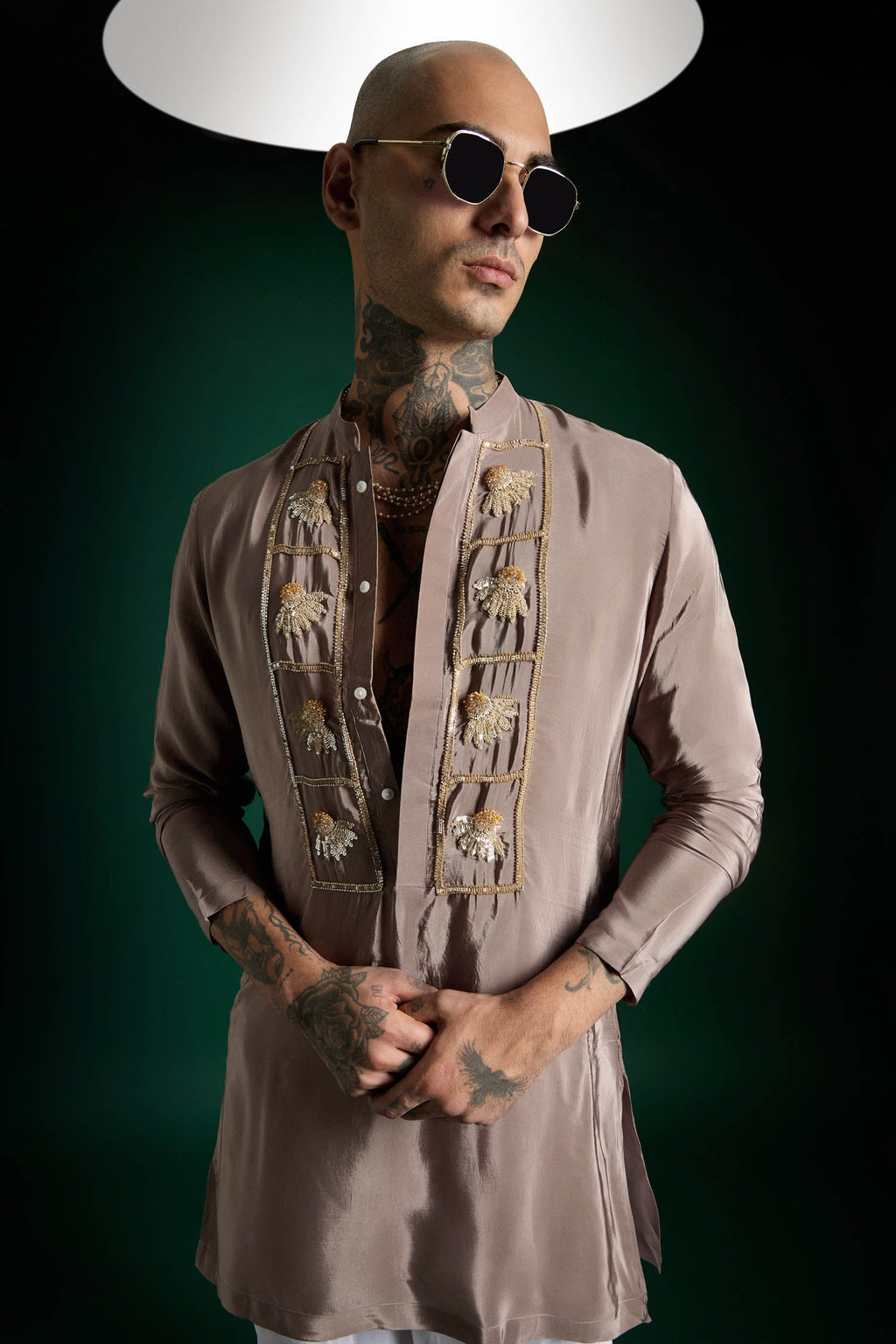 Bud Hand Embroidered Designer Kurta - Lilac Luster