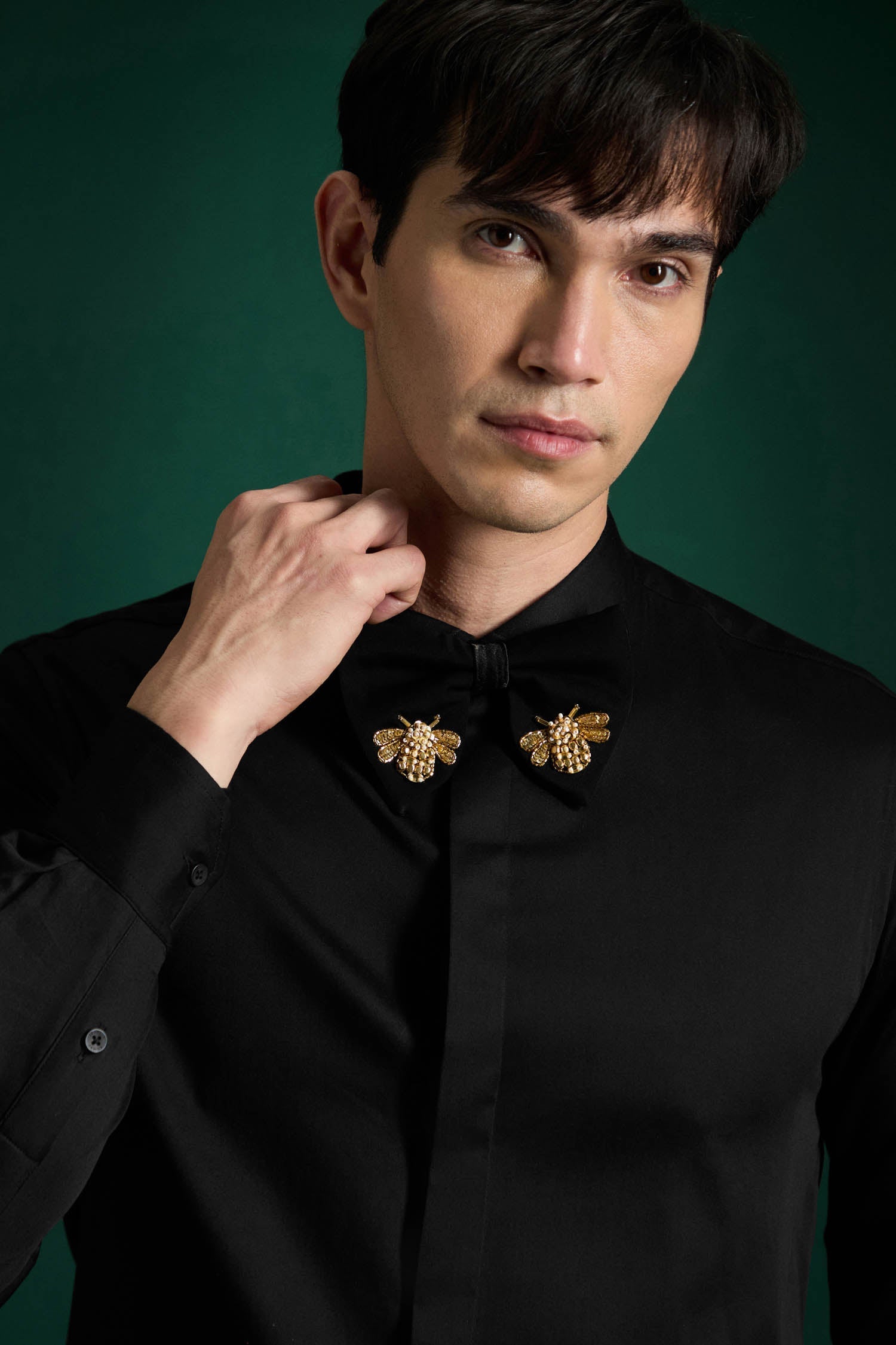 Bumble Bee - Hand Embroidered Designer Bow-Tie
