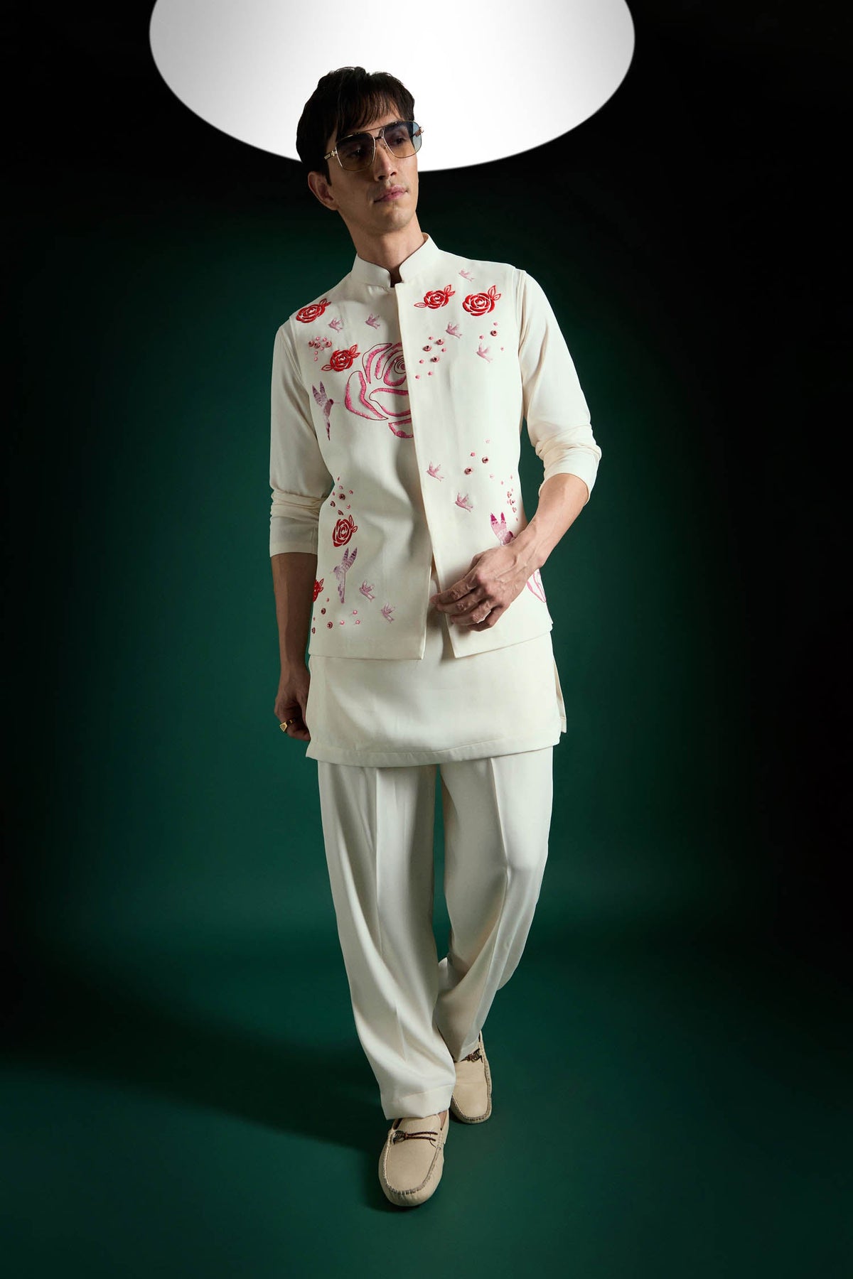Meadows Hand Embroidered Designer Bundi Set