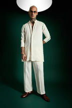 Cue Hand Embroidered Designer Kurta Set - Ivory