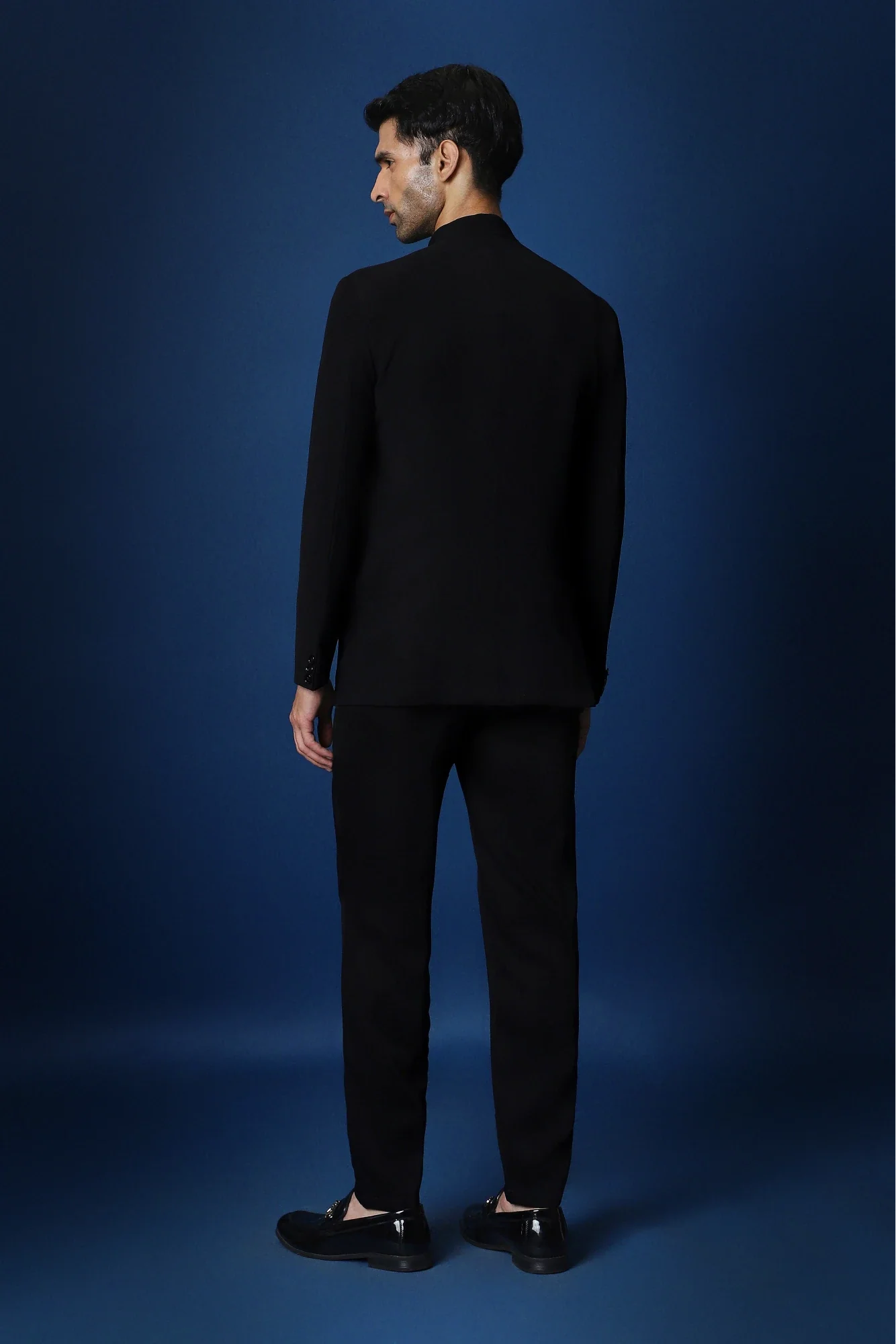 Yanai (Elephant) Hand Embroidered Bandhgala - Black