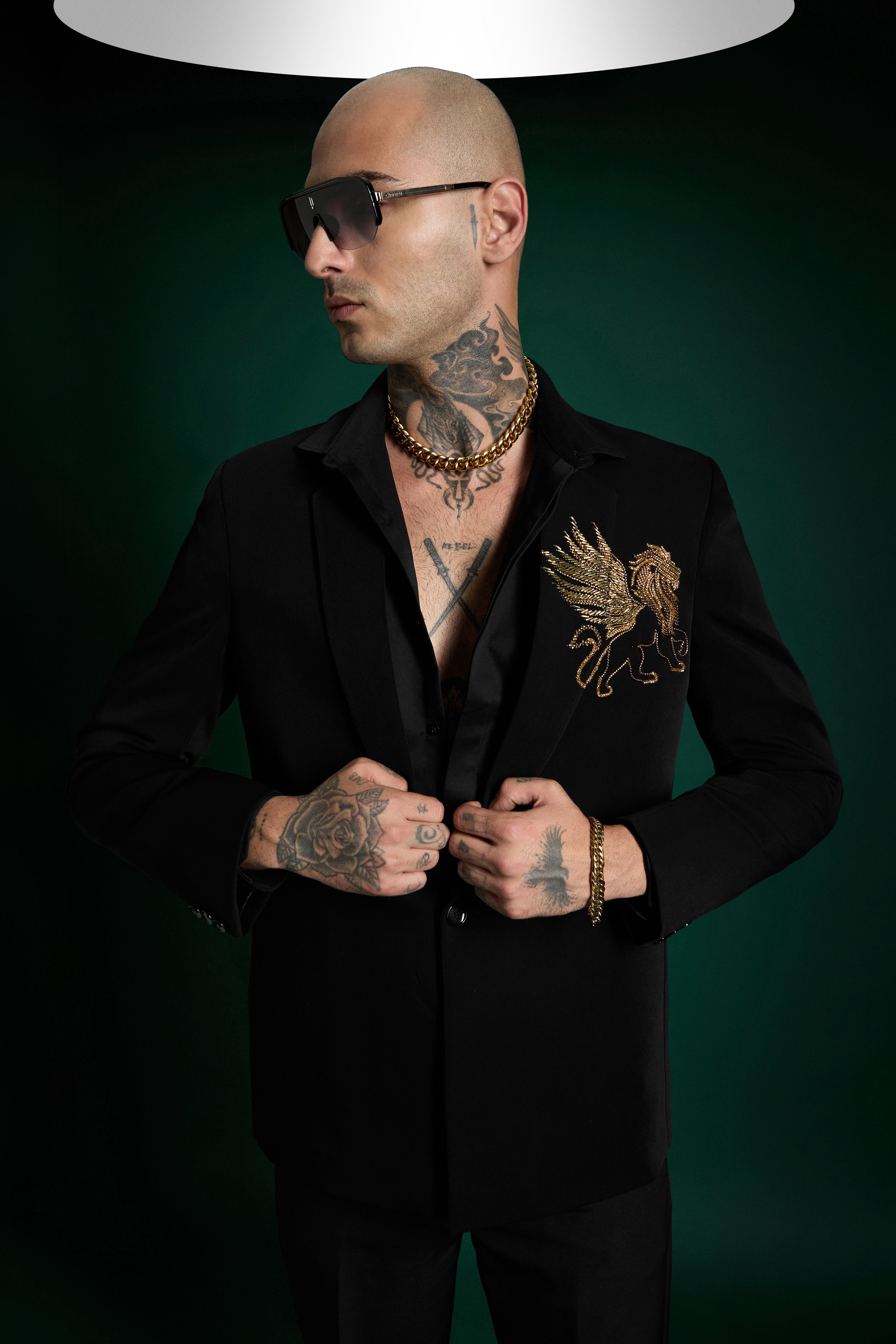 Still Crown (LION) - Hand Embroidered Designer Tuxedo