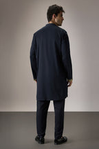 Ripple(Traditional) - Hand Embroidered Designer Kurta - Navy