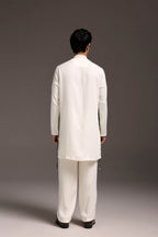 Cord (Ghungroo)- Hand Embroidered Designer Kurta Set - Ivory