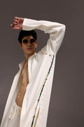 Cord (Ghungroo)- Hand Embroidered Designer Kurta Set - Ivory