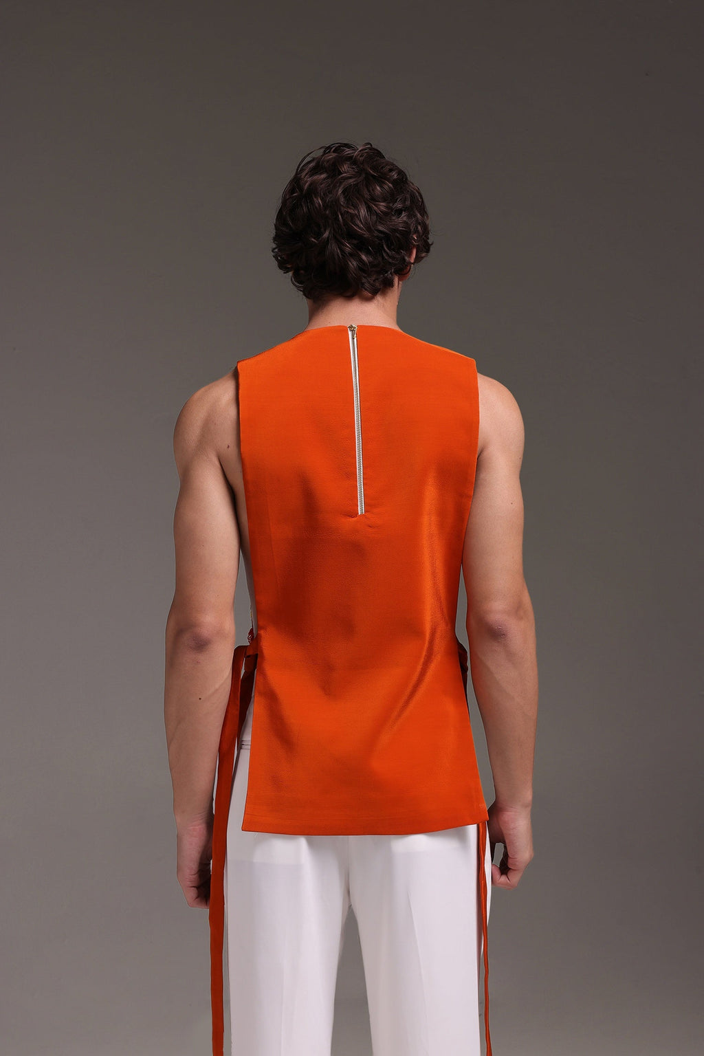 Zest - Hand Embroidered Designer Bib - Rust Orange