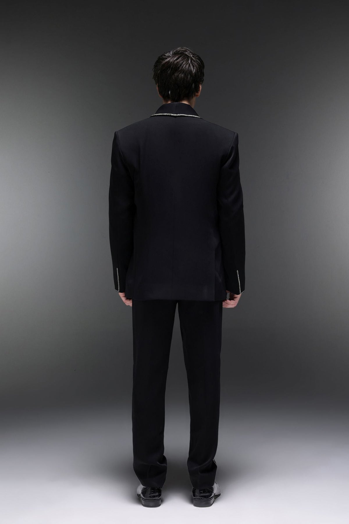 Lucid (Rhinestones) - Hand Embroidered Designer Tuxedo - Black