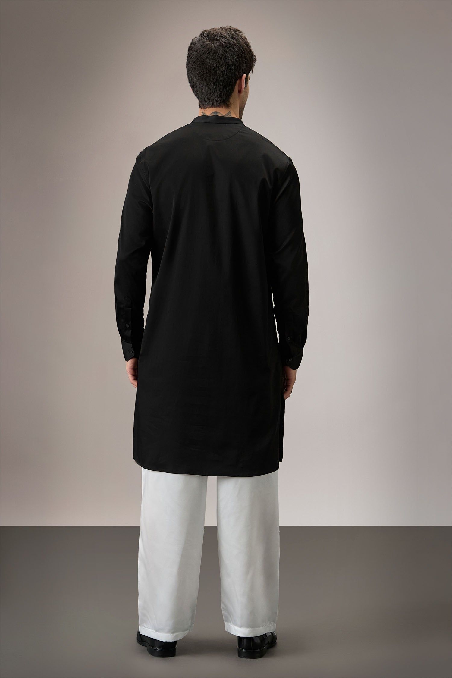 Blossom - Hand Embroidered Designer Kurta - Black