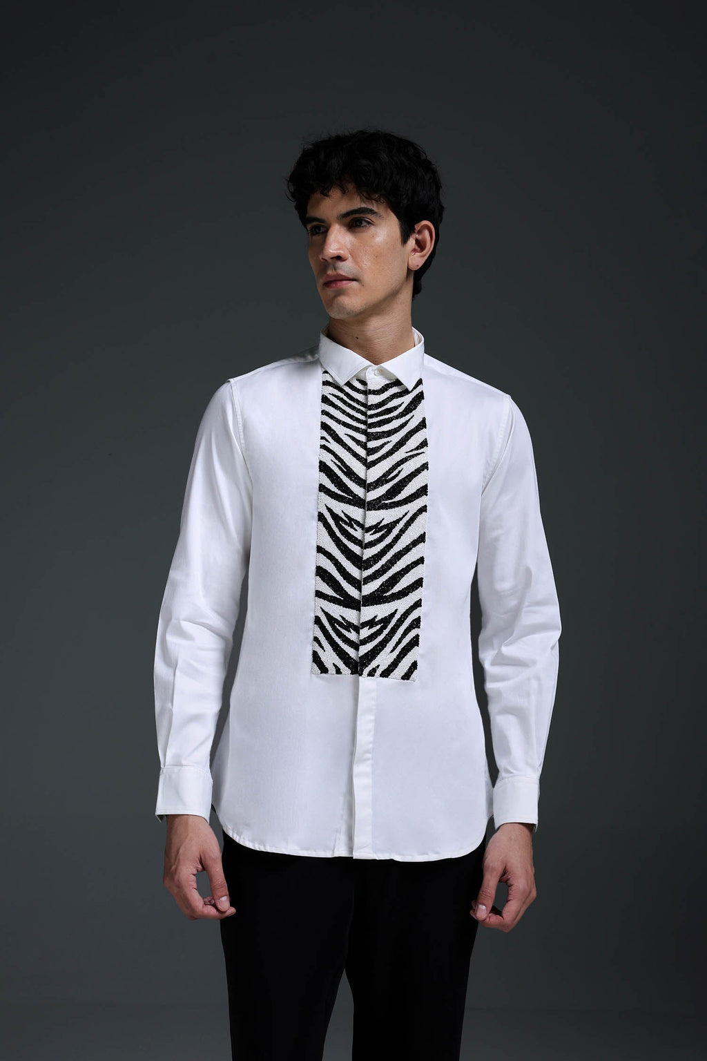 Equine - Hand Embroidered Designer Shirt - White
