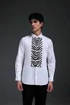 Equine - Hand Embroidered Designer Shirt - White