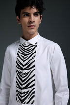 Equine - Hand Embroidered Designer Shirt - White