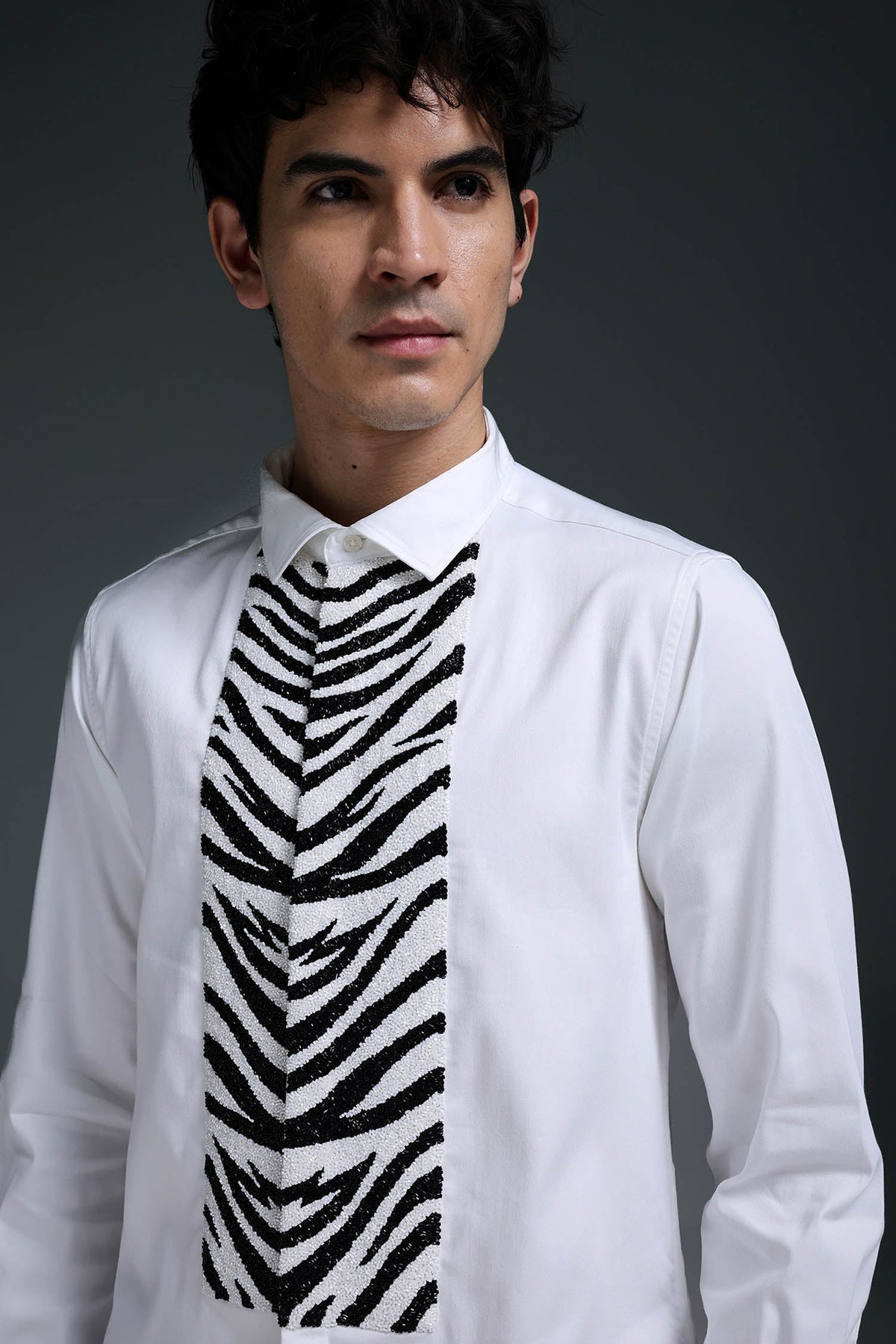 Equine - Hand Embroidered Designer Shirt - White