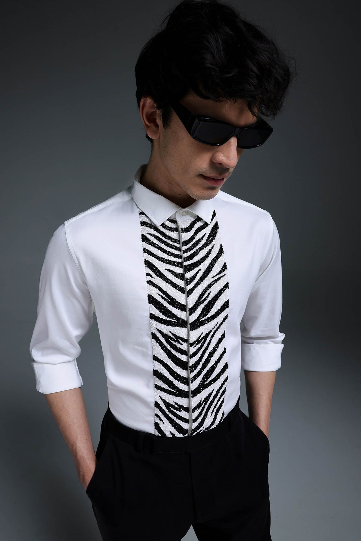 Equine - Hand Embroidered Designer Shirt - White