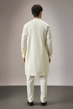 Dameslfly (Dragonfly) Hand Embroidered Designer Kurta - Ivory