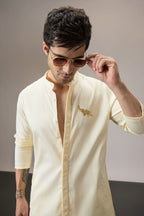Mere Yaar Ki Shaddi Hai- Hand Embroidered Designer Kurta - Ivory