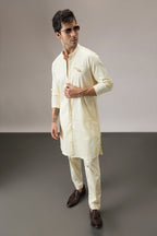 Mere Yaar Ki Shaddi Hai- Hand Embroidered Designer Kurta - Ivory