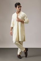 Mere Yaar Ki Shaddi Hai- Hand Embroidered Designer Kurta - Ivory