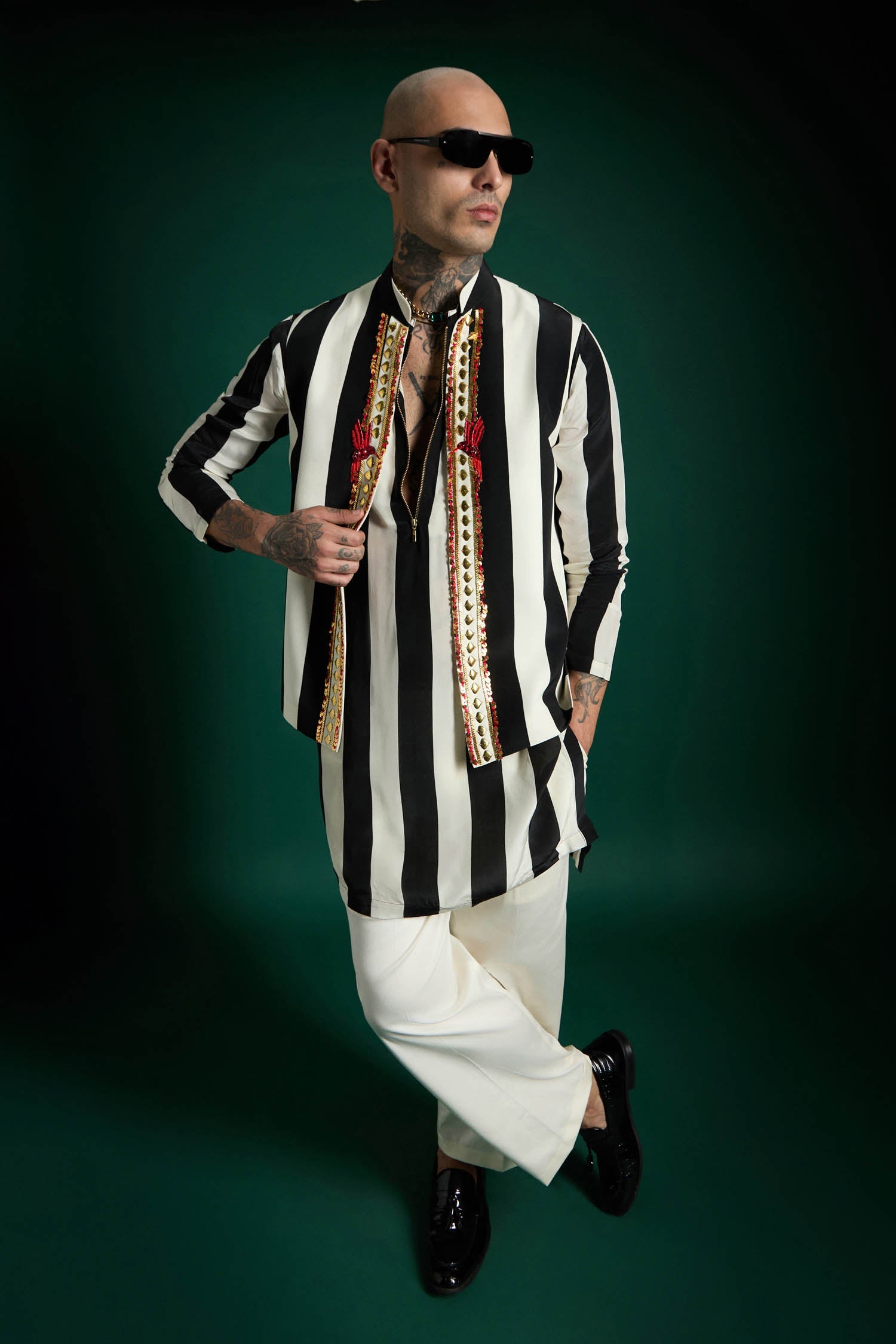 Regalia- Hand Embroidered Designer Bundi Kurta