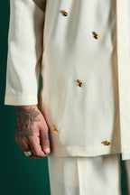 Relic Hand Embroidered Designer Kurta Set - Ivory