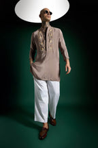 Bud Hand Embroidered Designer Kurta - Lilac Luster