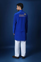 Mere Yaar Ki Shaadi Hai Hand Embroidered Bundi Set - Royal Blue