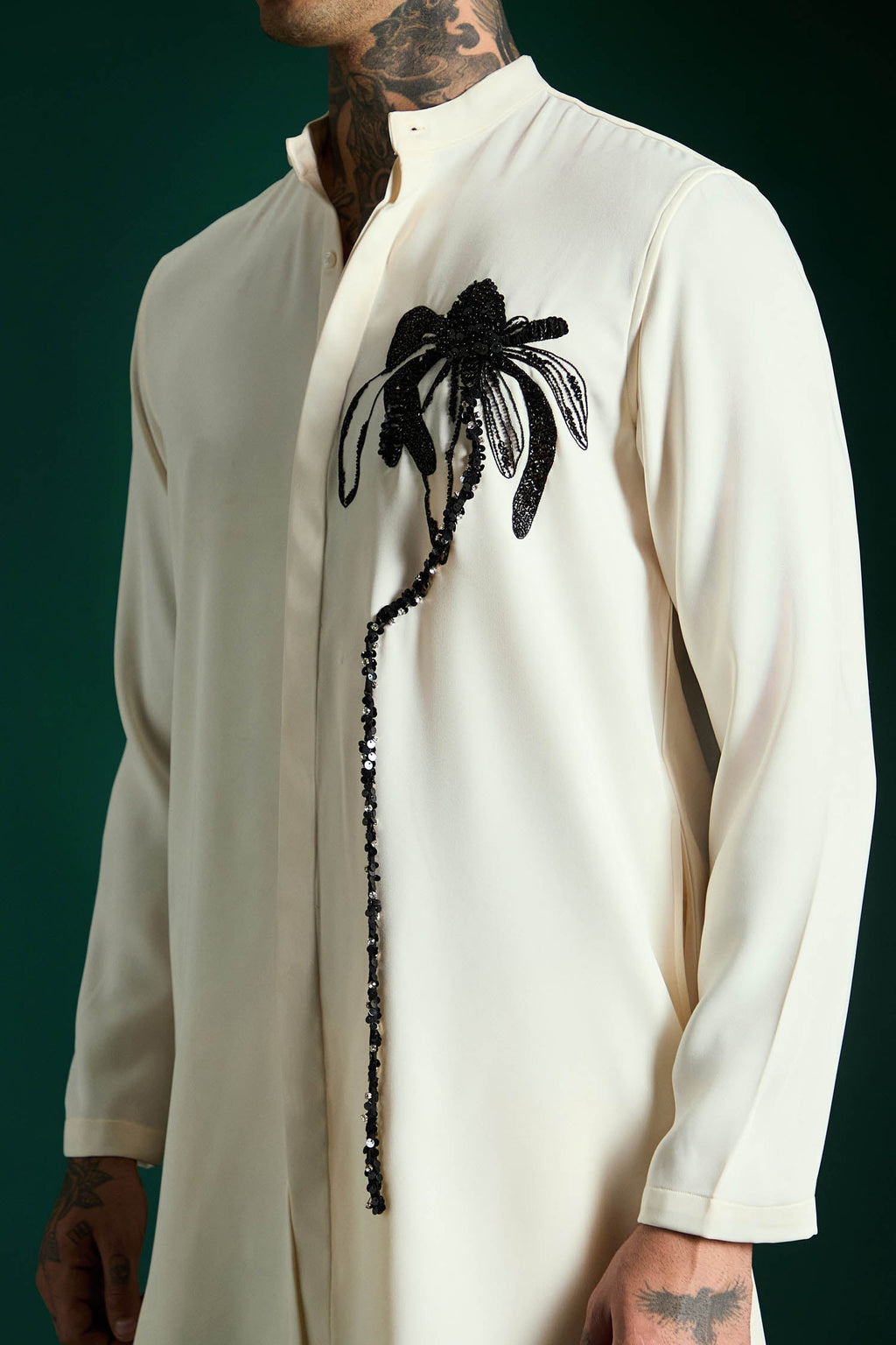 Lei Hand Embroidered Designer Kurta Set - Ivory