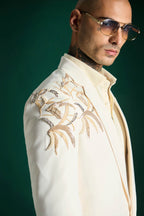 Shoulder Leaves - Hand Embroidered Designer Tuxedo
