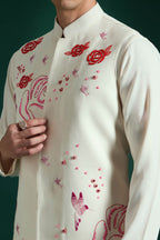 Meadows Hand Embroidered Designer Bundi Set