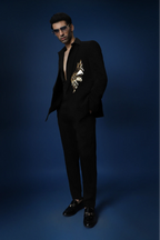 Fly (Wings) Hand Embroidered Tuxedo - Black