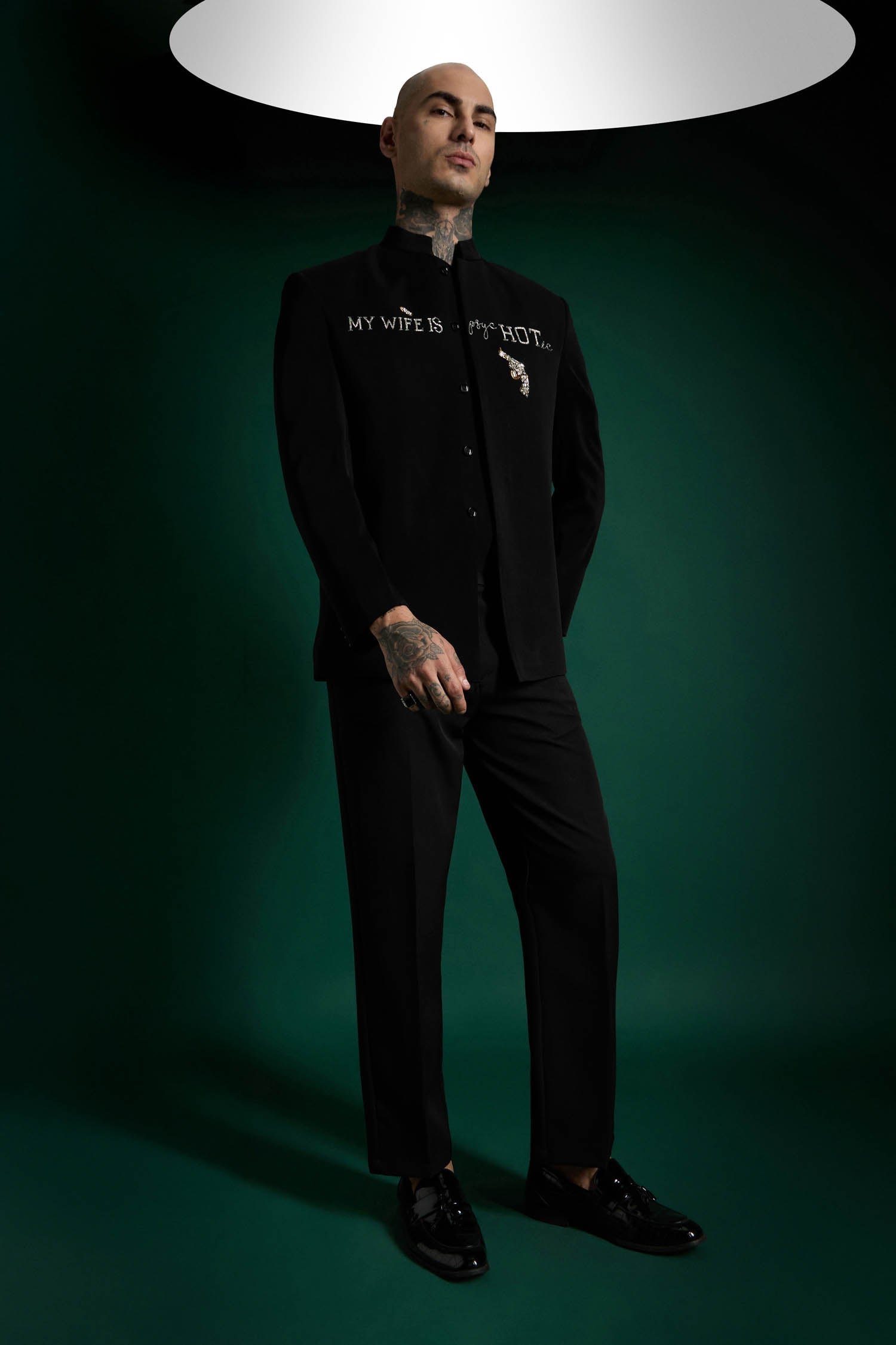 My Wife Is Psychotic-hand Embroidered Bandhgala